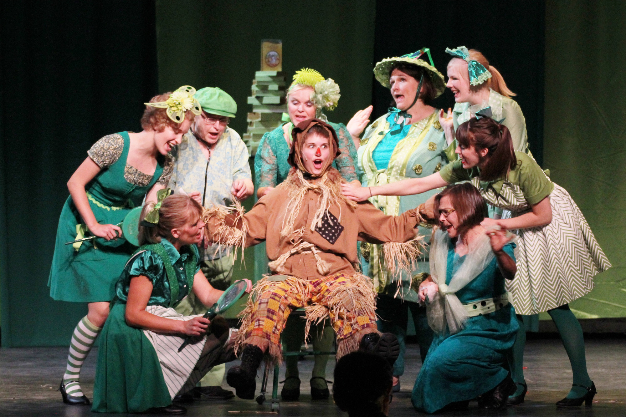 A scene with a scarecrow.
